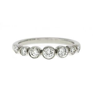 Tiffany & Co 950 Platinum Jazz Graduated Diamond Band Ring Size 5